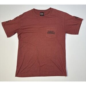 Harley Davidson Embroidered Pocket T Shirt L / XL Burnt Orange YORK LAUGERMAN